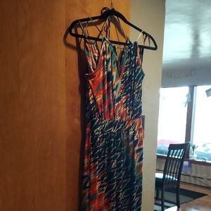 Bisou Bisou Multicolor Abstract Maxi Dress